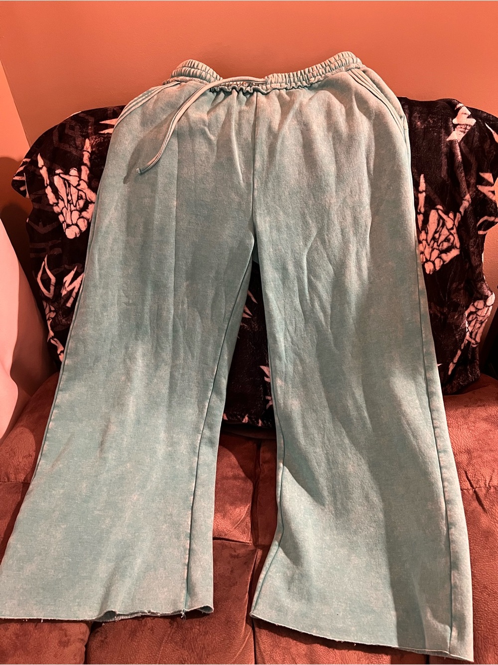 Zenana Outfitters Teal Wide-Leg Drawstring Joggers